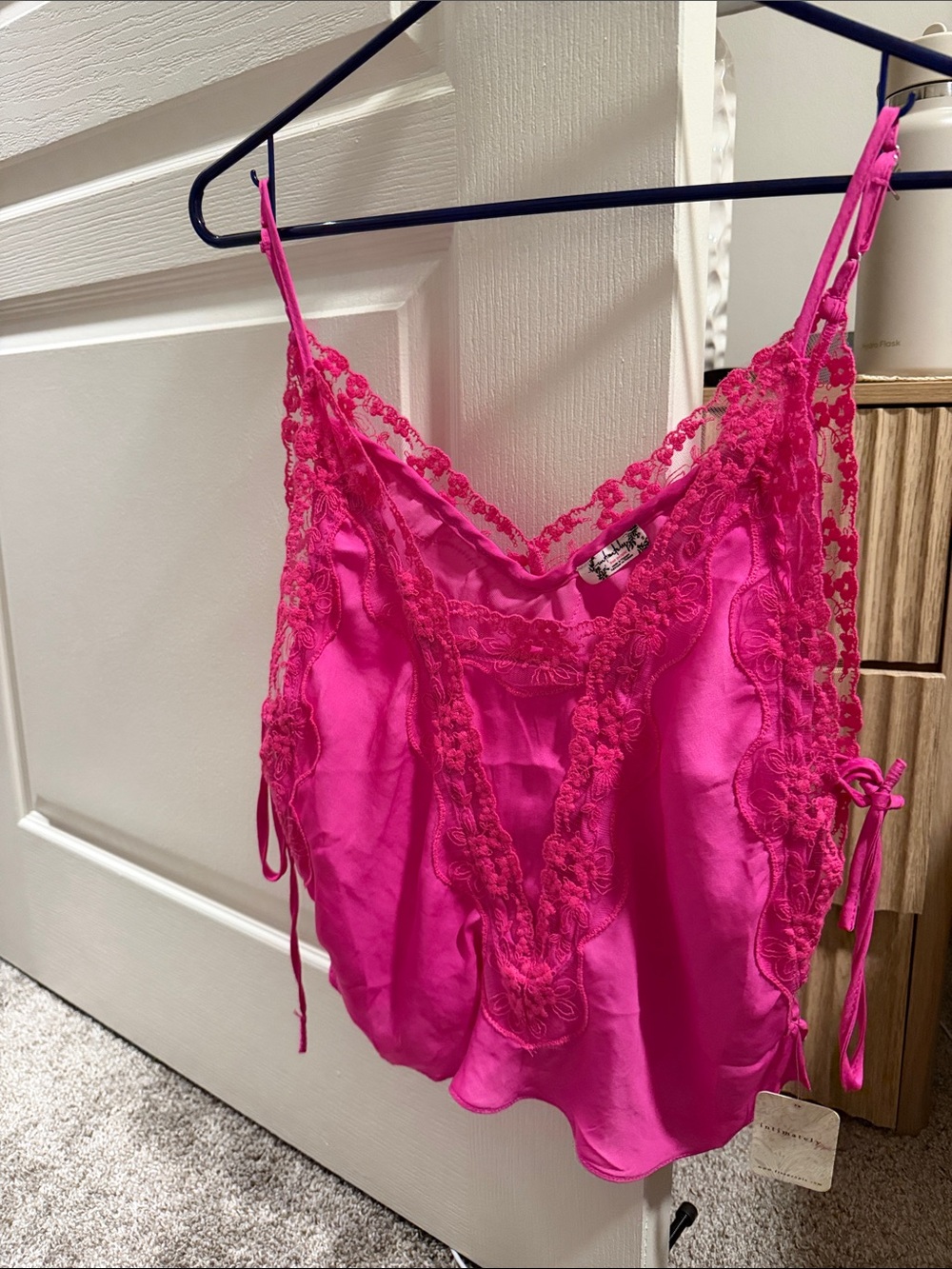 Free People Hot Pink Lace-Trim Camisole